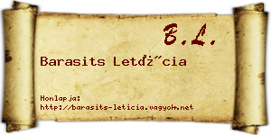 Barasits Letícia névjegykártya